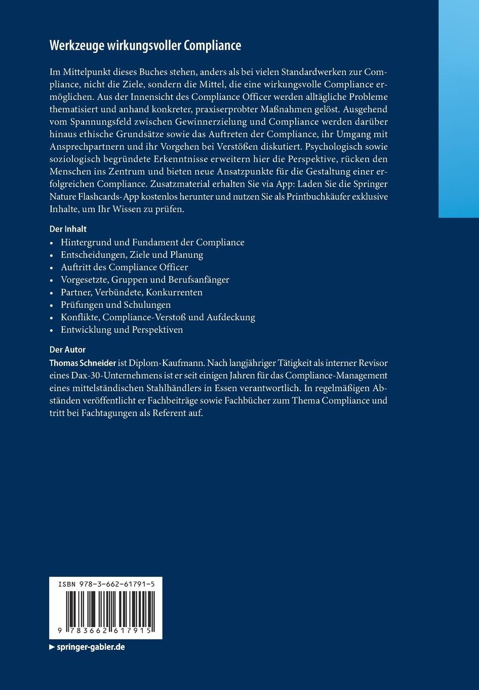 Rückseitencover Werkzeuge wirkungsvoller Compliance