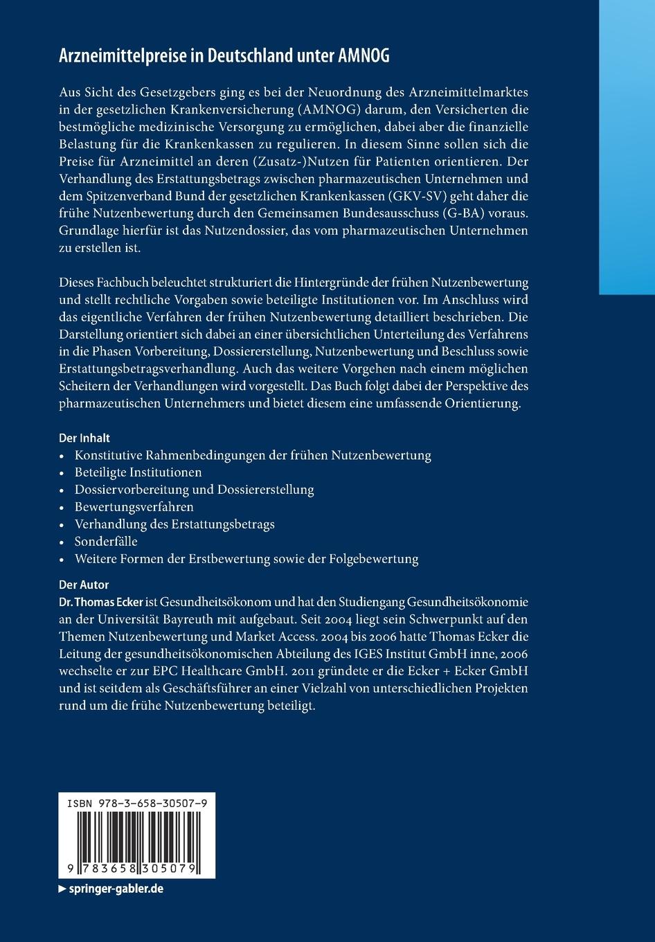 Rückseitencover Arzneimittelpreise in Deutschland unter AMNOG