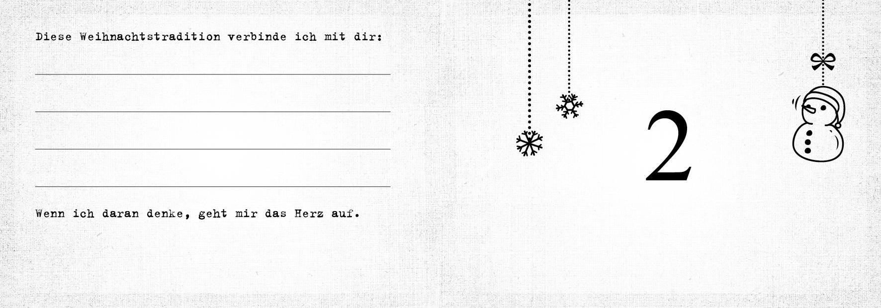 Beispielinhalt (Bild) Was ich an dir liebe, Mama - Adventskalender. Hardcover-Ausgabe