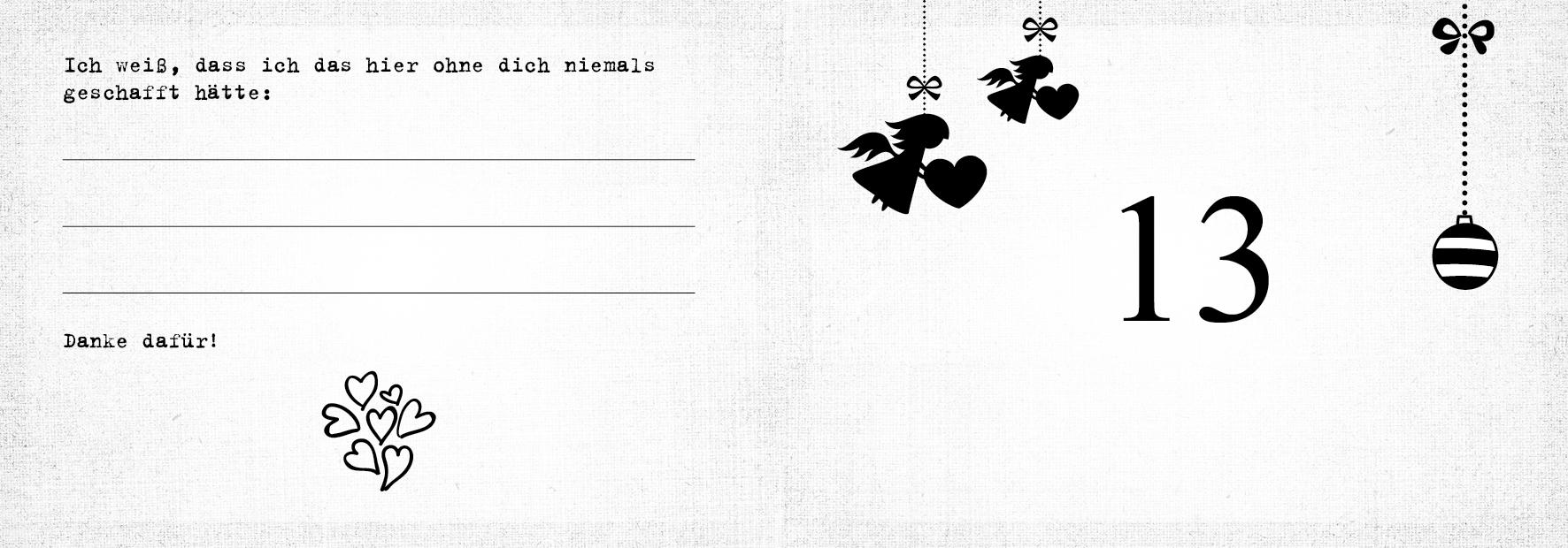 Beispielinhalt (Bild) Was ich an dir liebe, Mama - Adventskalender. Hardcover-Ausgabe