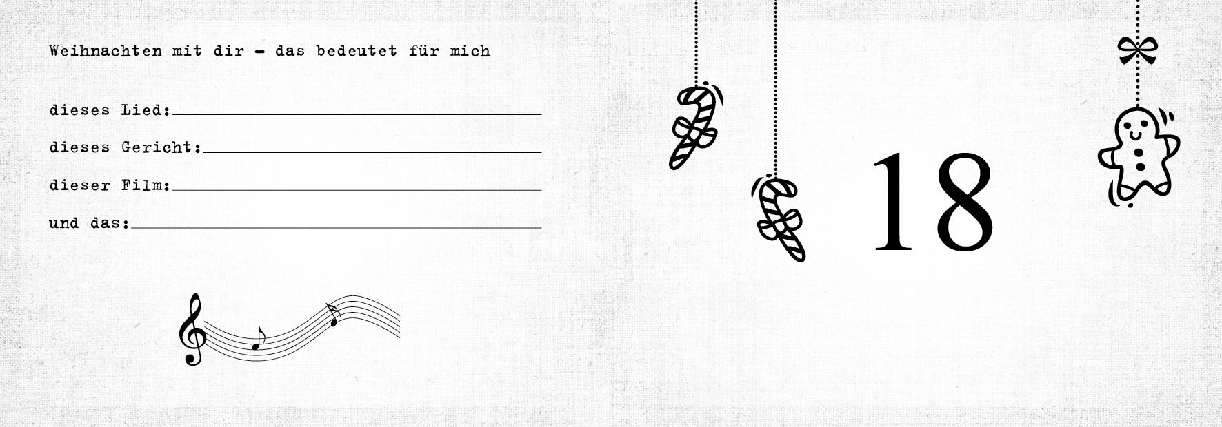 Beispielinhalt (Bild) Was ich an dir liebe, Mama - Adventskalender. Hardcover-Ausgabe