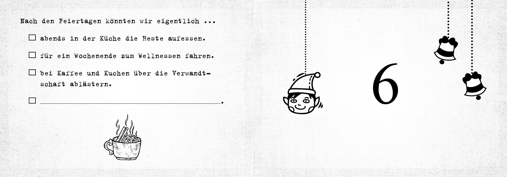 Beispielinhalt (Bild) Was ich an dir liebe, Mama - Adventskalender. Hardcover-Ausgabe