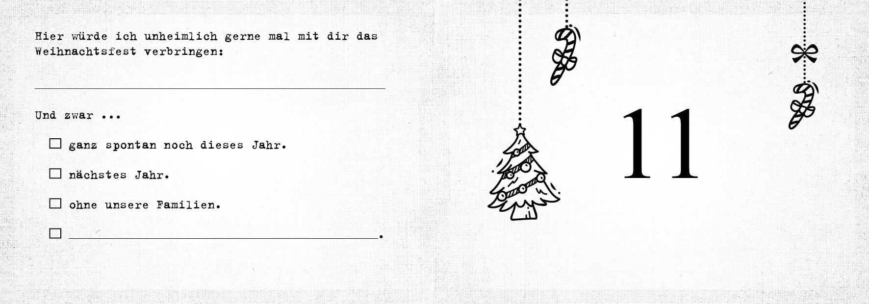 Beispielinhalt (Bild) Was ich an dir liebe - Adventskalender. Hardcover-Ausgabe