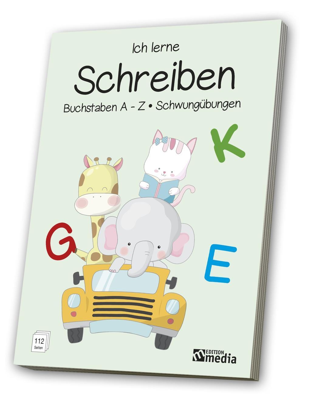 Vorderes Coverbild Schreib- und Rechenheft: Schwungübungen & Buchstaben A-Z