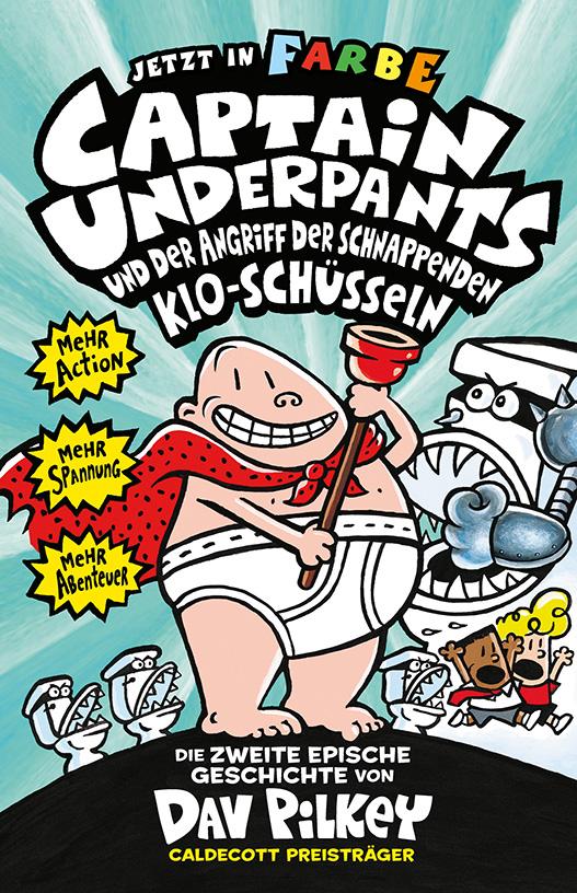 Vorderes Coverbild Captain Underpants Band 2 - Angriff der schnappenden Kloschüsseln