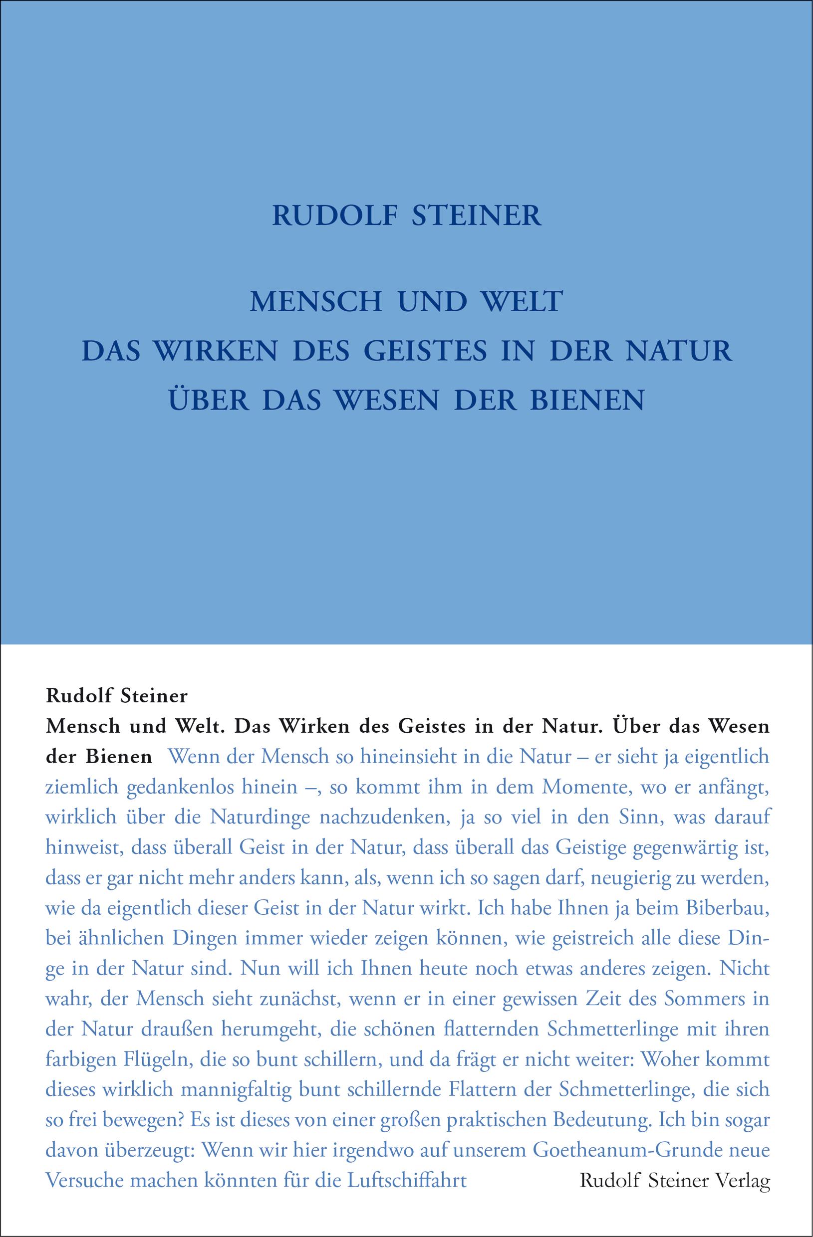 Vorderes Coverbild Mensch und Welt. Das Wirken des Geistes in der Natur - über das Wesen der Bienen