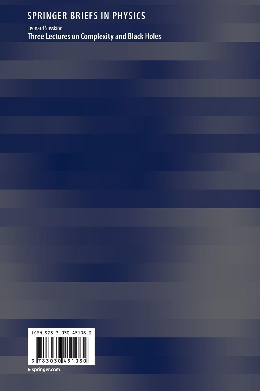 Rückseitencover Three Lectures on Complexity and Black Holes