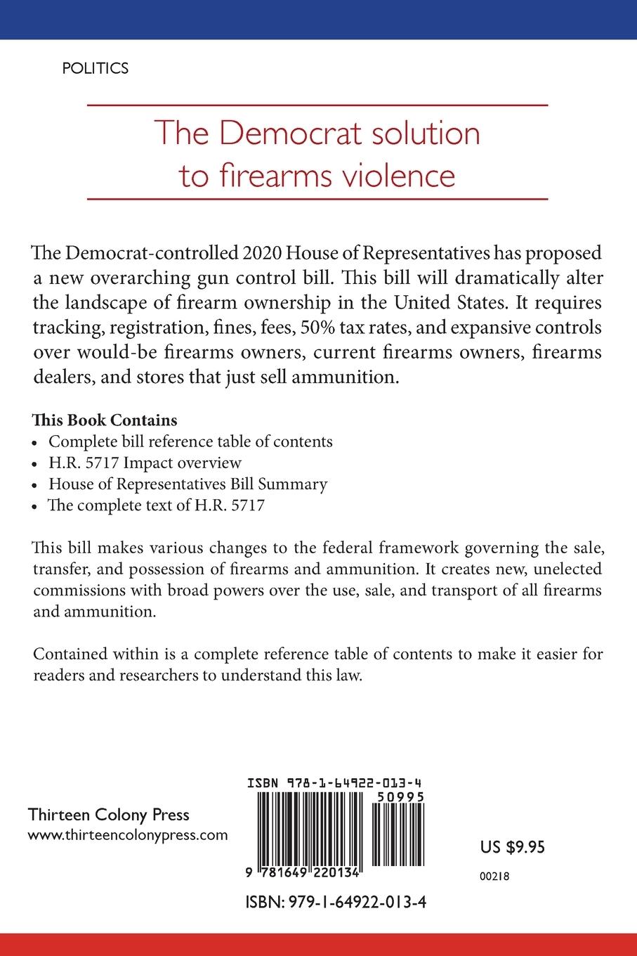 Rückseitencover Democrat 2020 Gun Control Plan H.R.5717