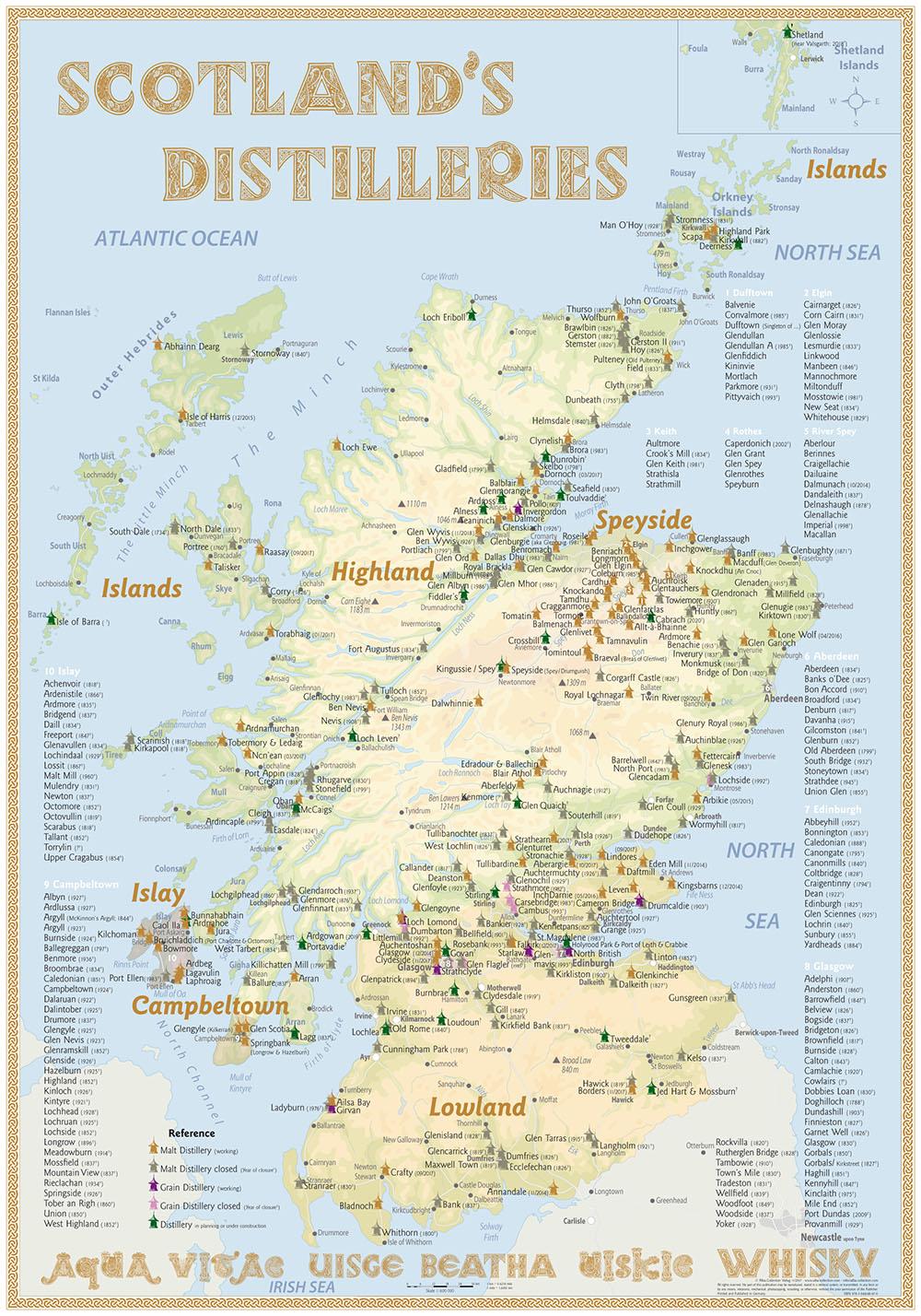 Vorderes Coverbild Whisky Distilleries Scotland - Poster 70x100cm Standard Edition