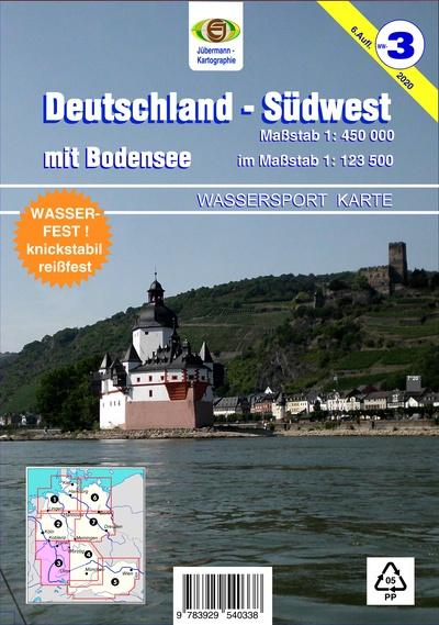 Vorderes Coverbild Wassersportkarte Blatt 3 Südwest 1:450 000