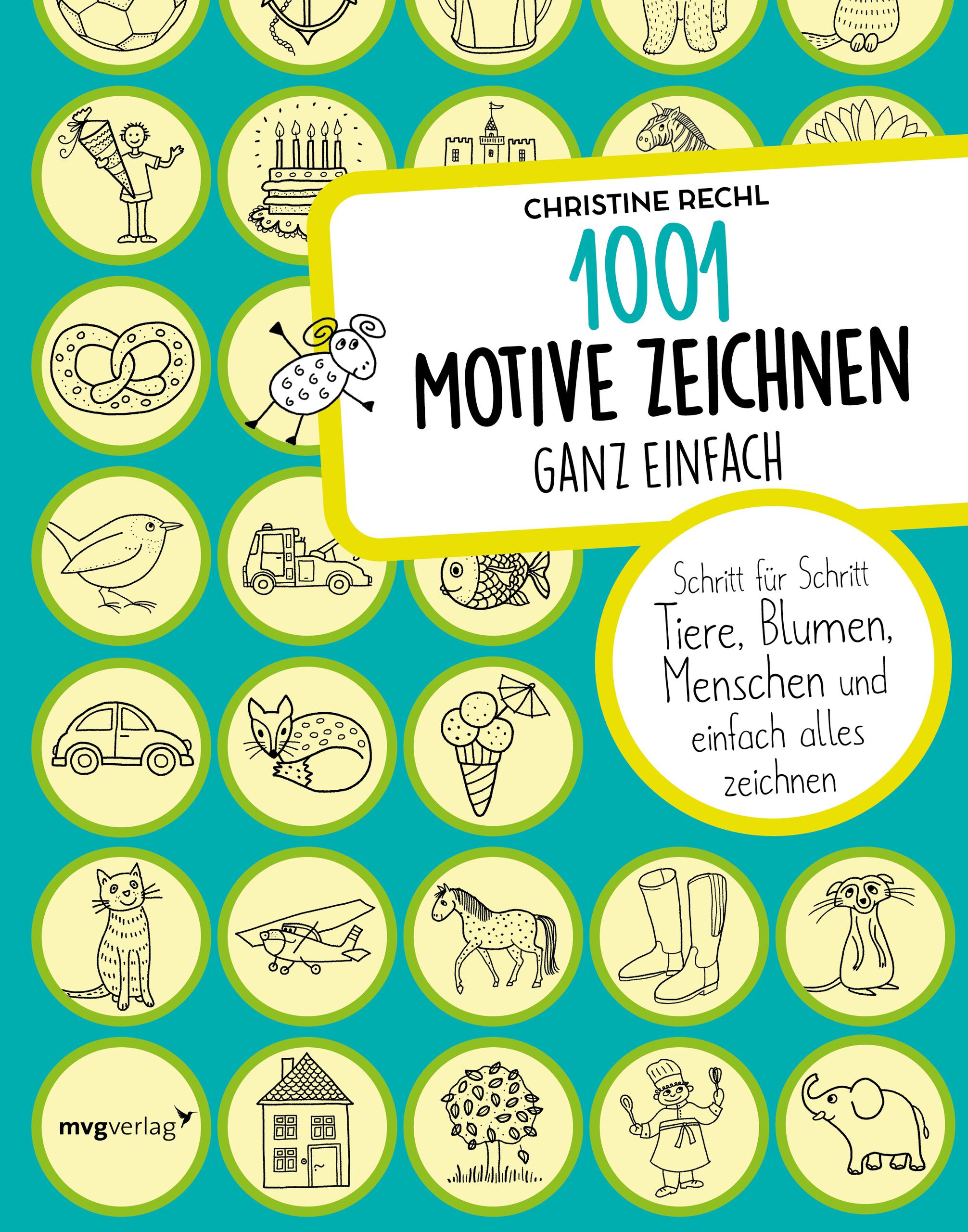 Vorderes Coverbild 1001 Motive zeichnen - ganz einfach