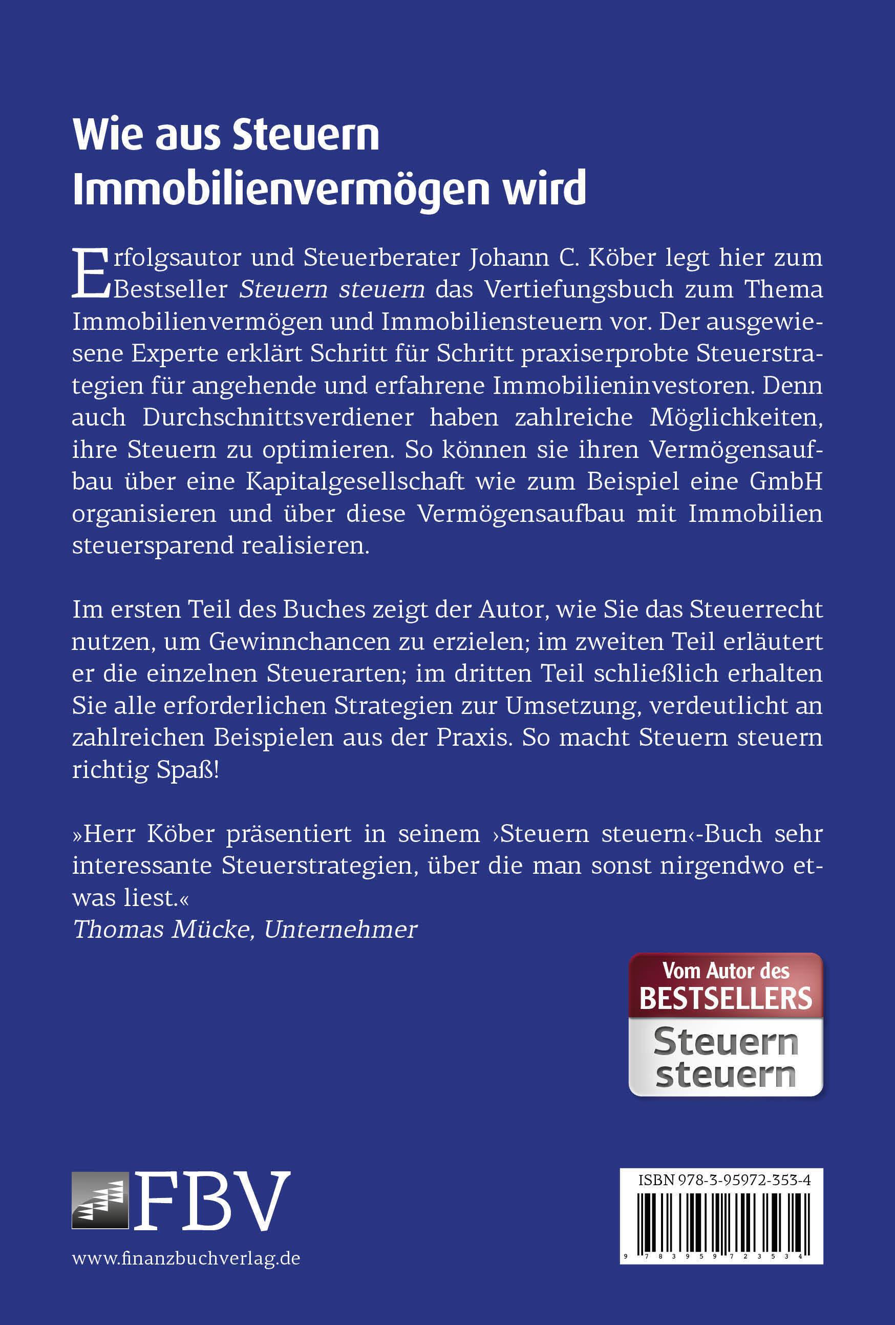 Rückseitencover Steuern steuern mit Immobilien