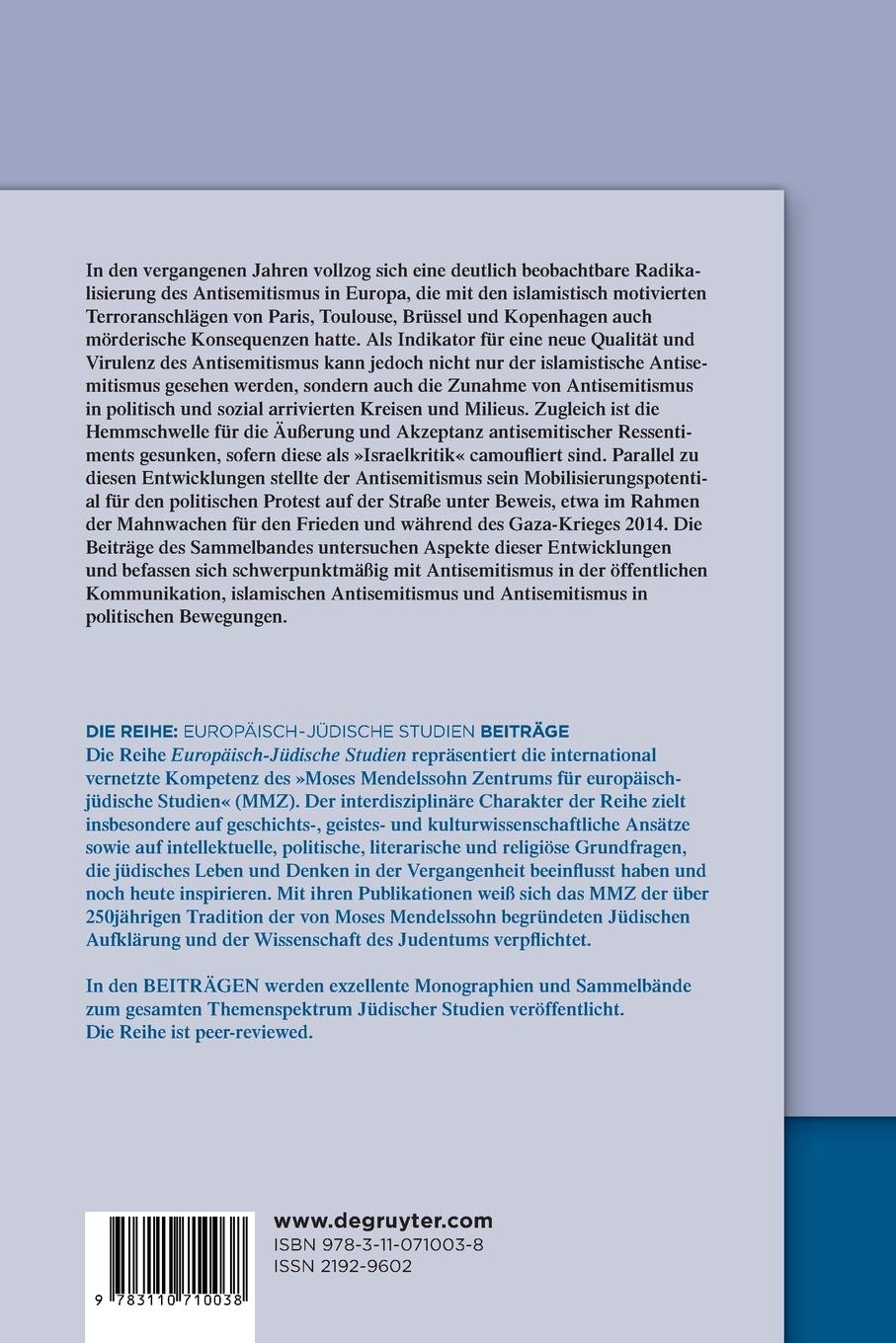 Rückseitencover Antisemitismus im 21. Jahrhundert