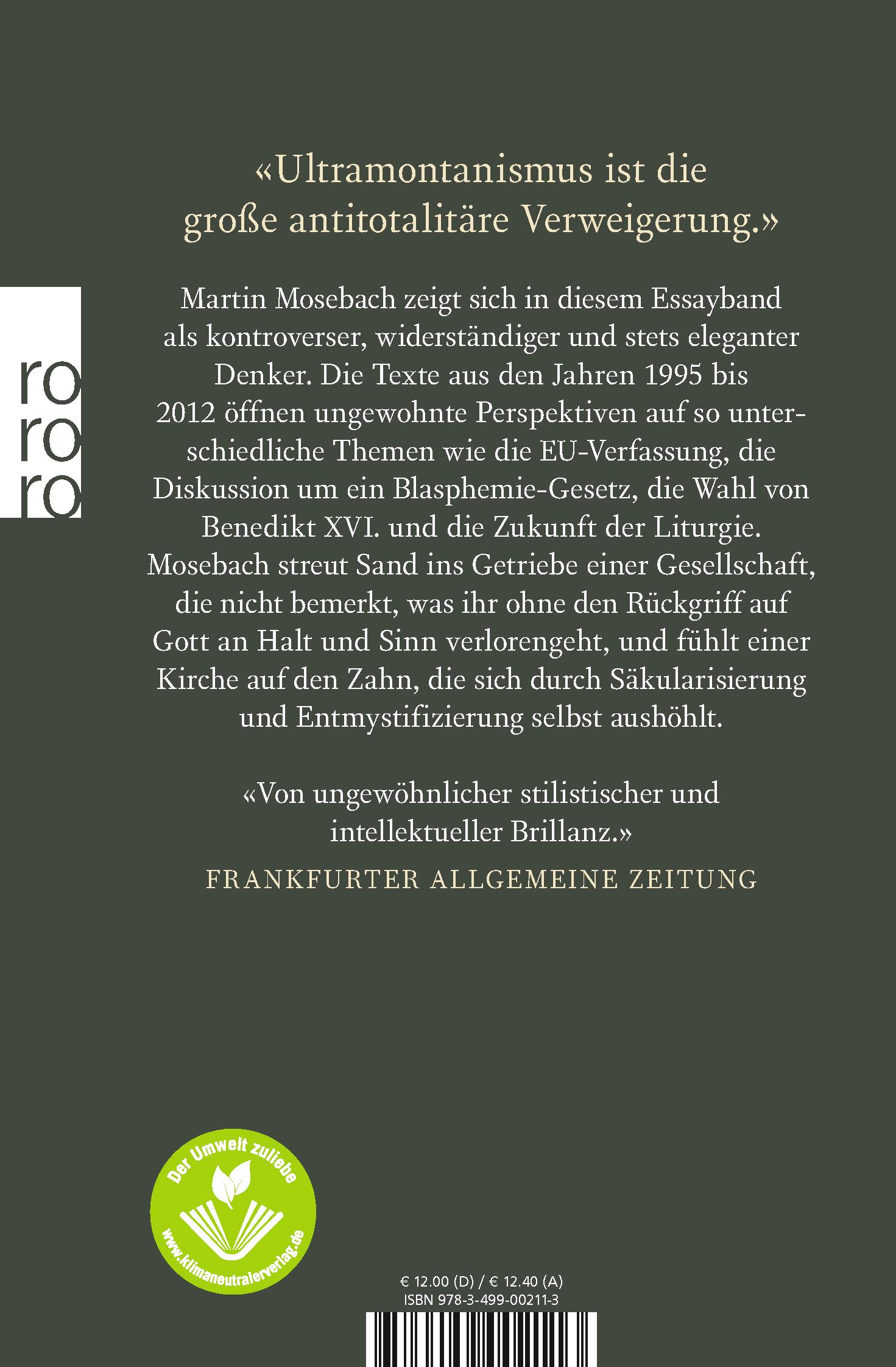 Rückseitencover Der Ultramontane