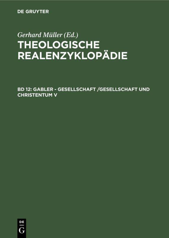 Vorderes Coverbild Gabler - Gesellschaft /Gesellschaft und Christentum V