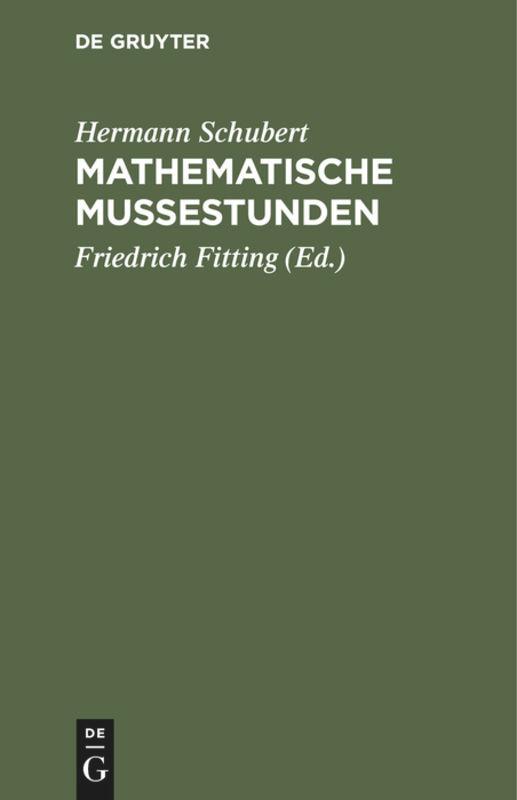 Vorderes Coverbild Mathematische Mußestunden