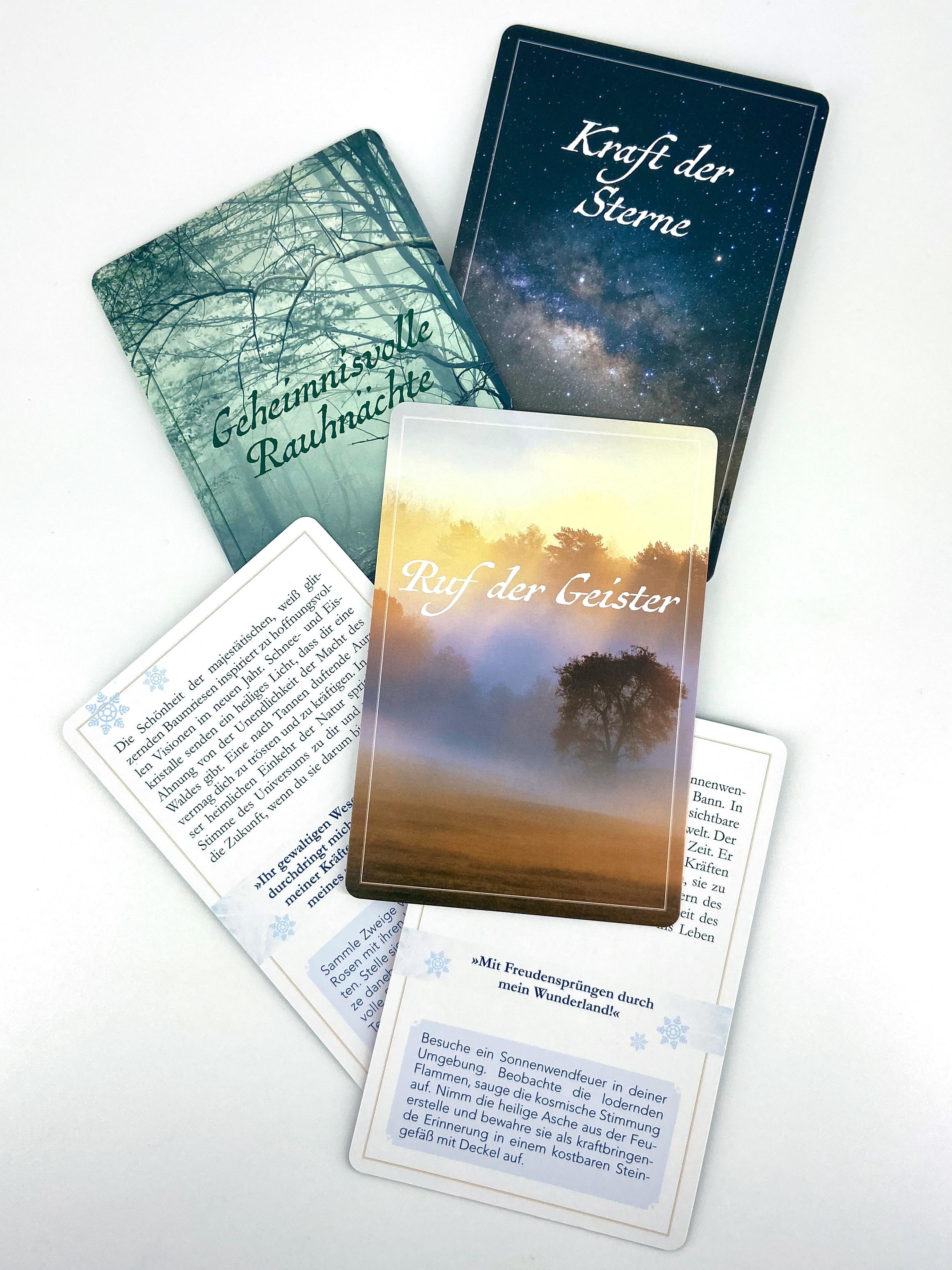 Beispielinhalt (Bild) Geheimnisvolle Rauhnächte - 48 Orakelkarten mit Anleitung