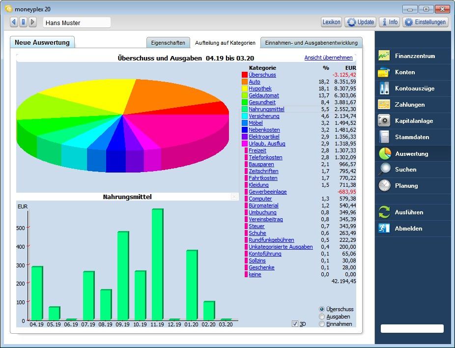 Beispielinhalt (Bild) moneyplex 20 PRO