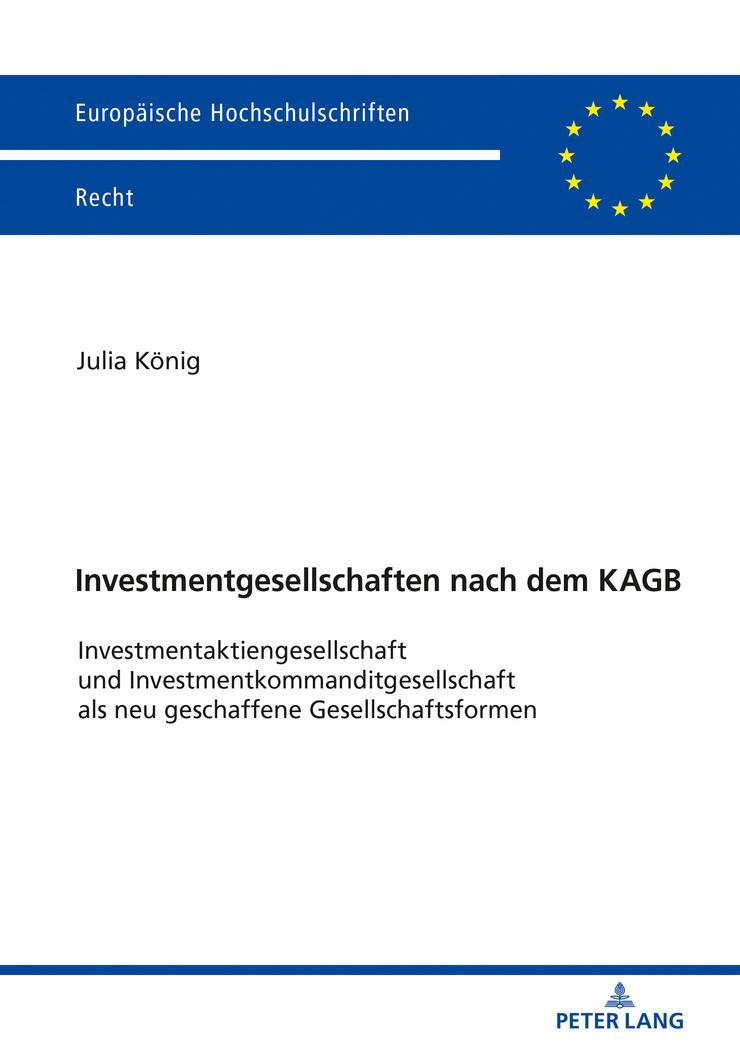 Vorderes Coverbild Investmentgesellschaften nach dem KAGB