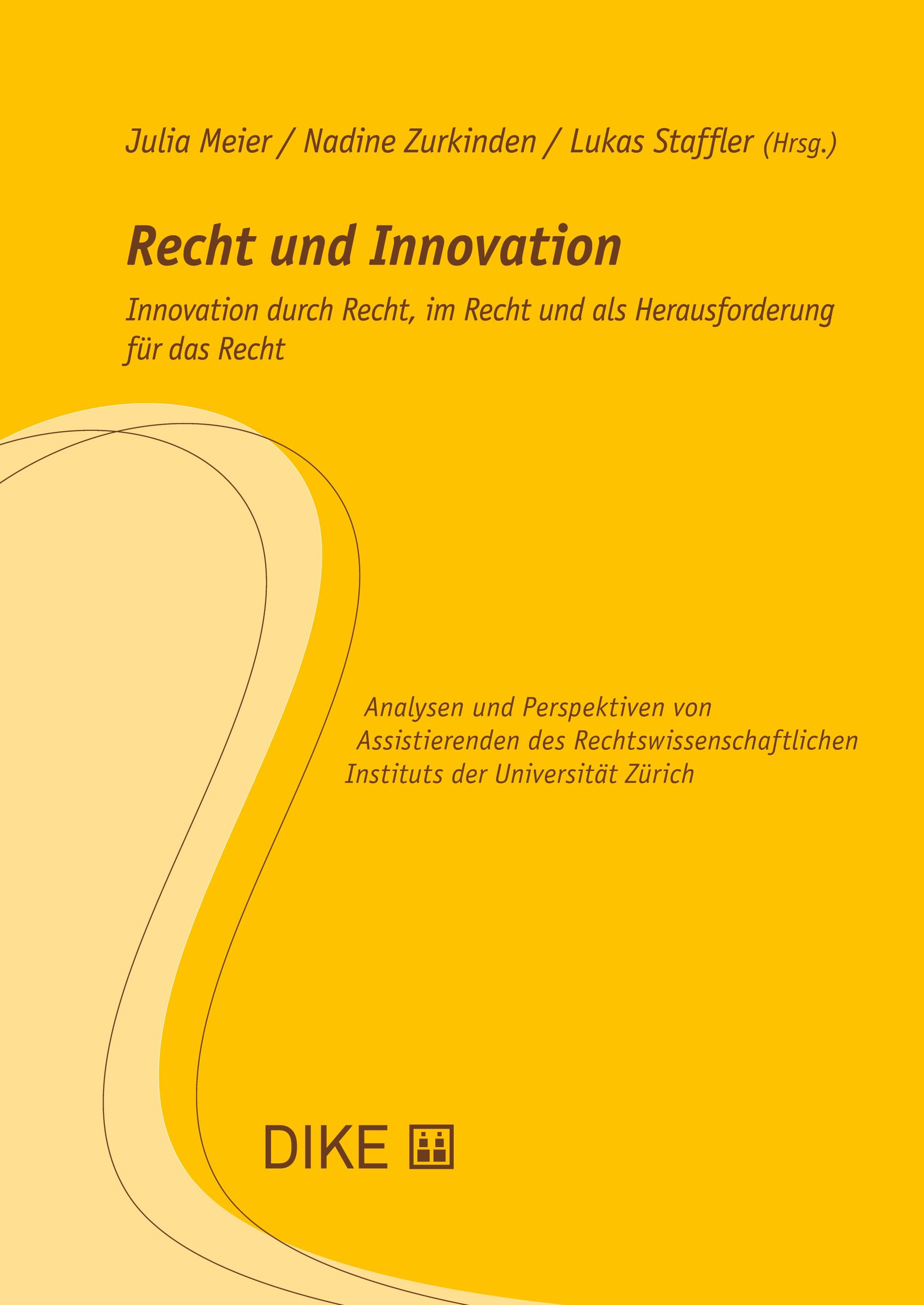 Vorderes Coverbild Recht und Innovation
