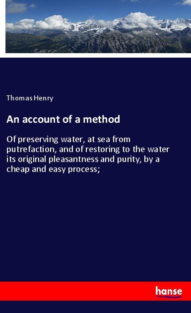 Vorderes Coverbild An account of a method