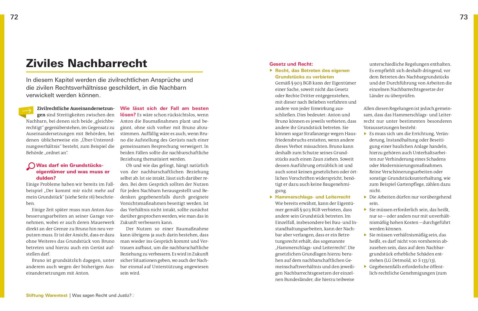 Beispielinhalt (Bild) Gut beraten im Nachbarschaftsrecht