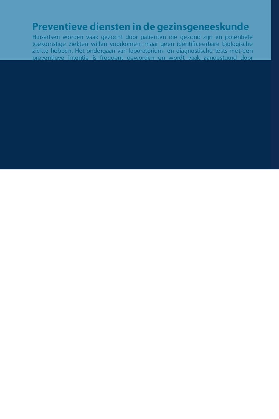 Rückseitencover Preventieve diensten in de gezinsgeneeskunde