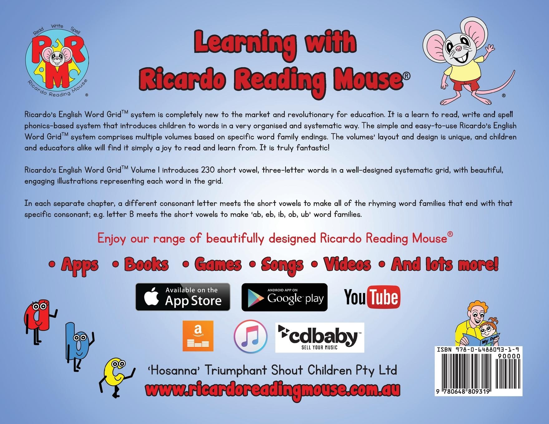 Rückseitencover Learn to Read and Spell with Ricardo's English Word Grid(TM)
