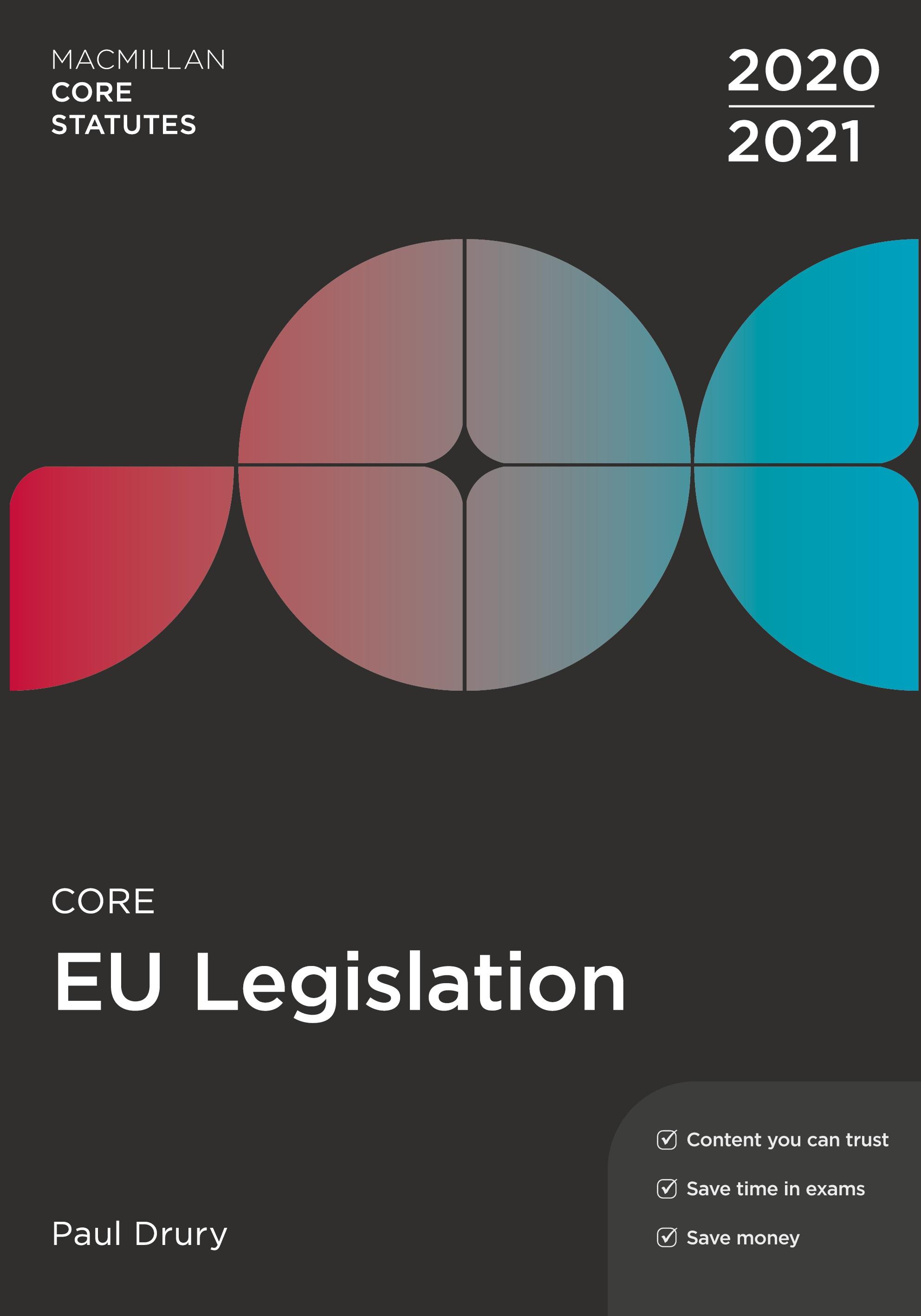 Vorderes Coverbild Core EU Legislation 2020-21