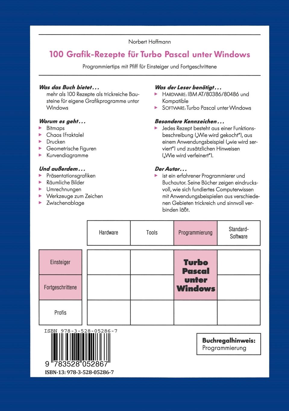 Rückseitencover 100 Grafik-Rezepte für Turbo Pascal unter Windows