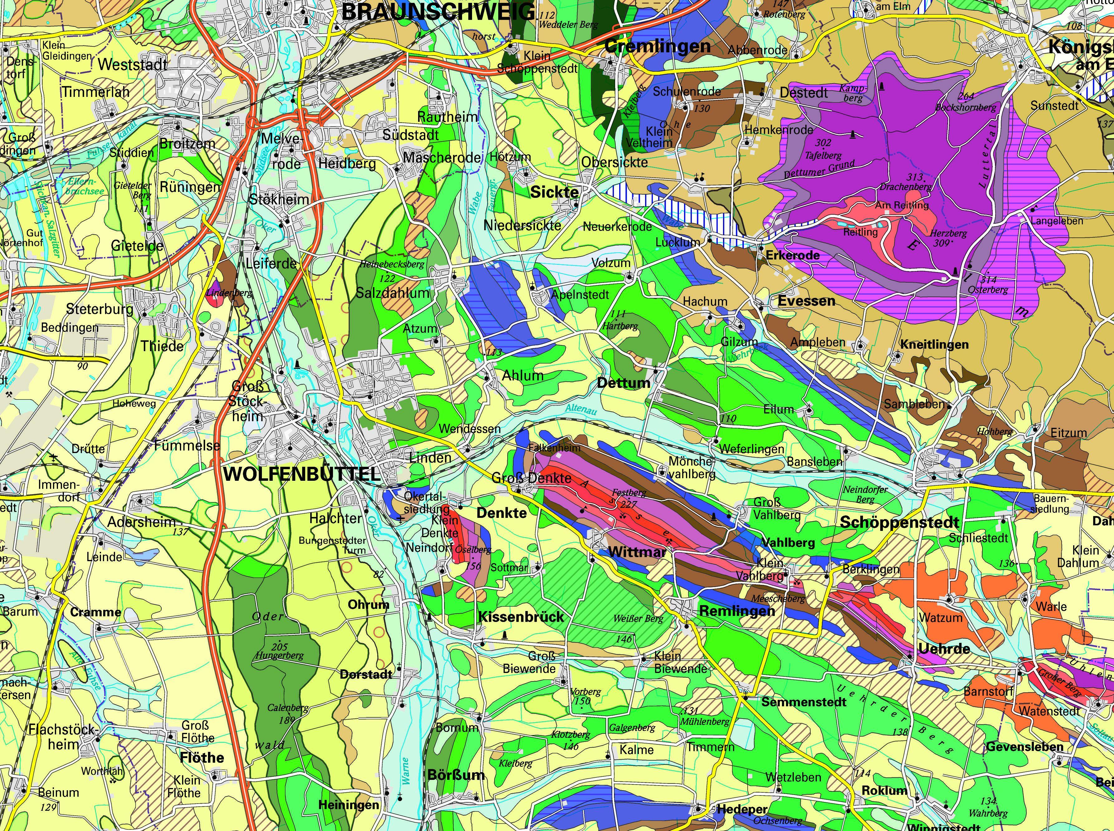 Beispielinhalt (Bild) Braunschweiger Land. Geotouristische Karte Maßstab 1:100 000