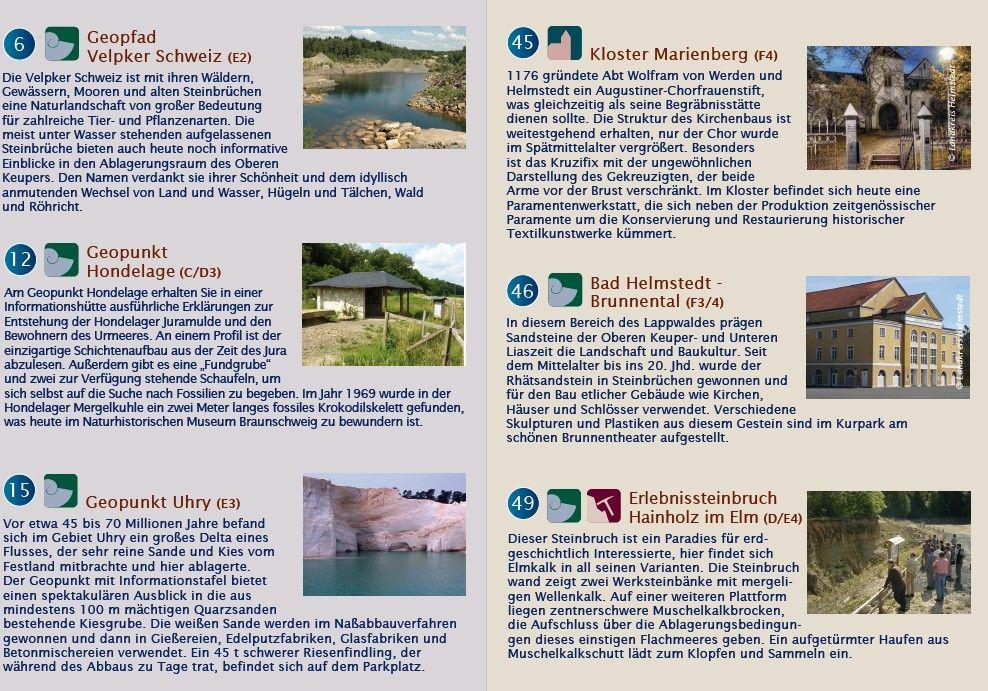 Beispielinhalt (Bild) Braunschweiger Land. Geotouristische Karte Maßstab 1:100 000