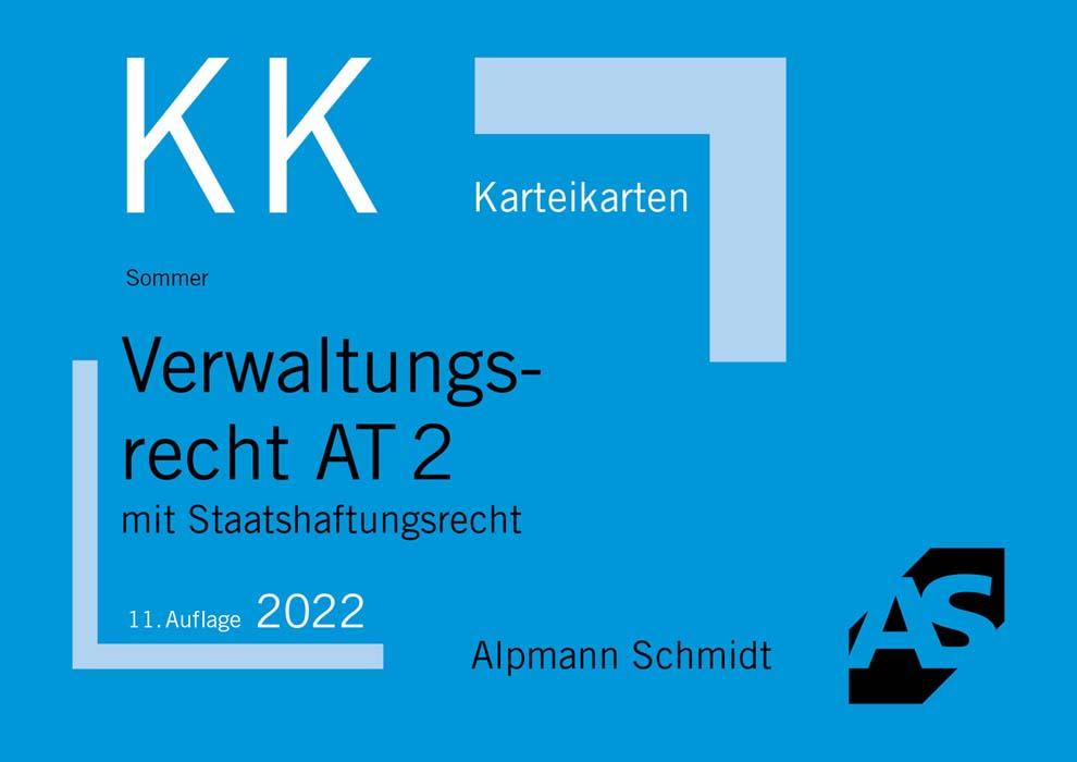 Vorderes Coverbild Karteikarten Verwaltungsrecht AT 2