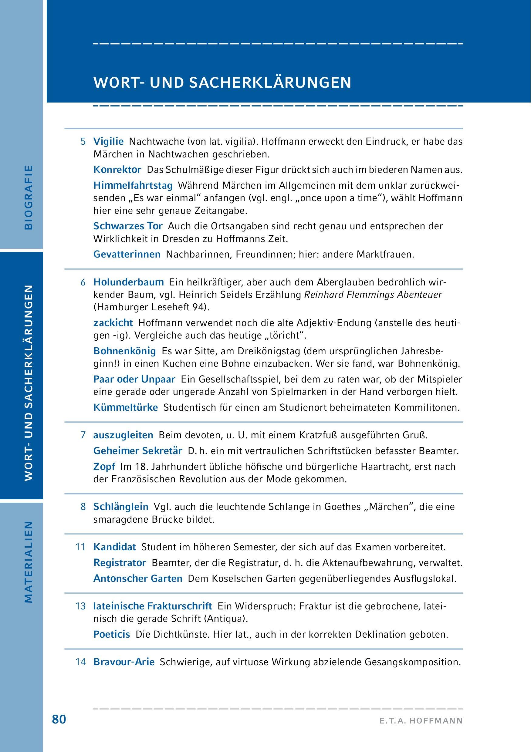 Beispielinhalt (Bild) Der goldne Topf. Hamburger Lesehefte Plus -