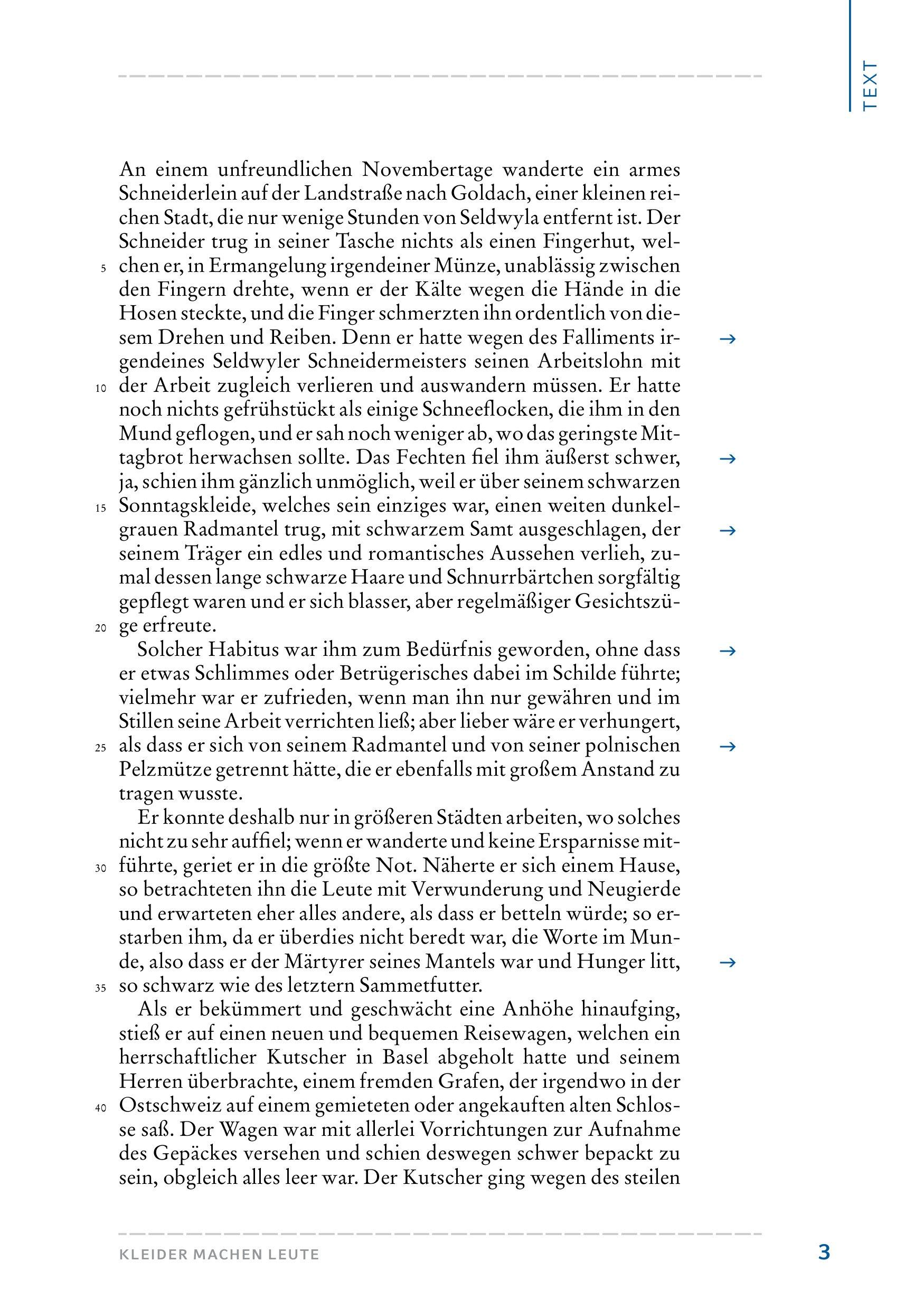 Beispielinhalt (Bild) Kleider machen Leute. Hamburger Lesehefte Plus