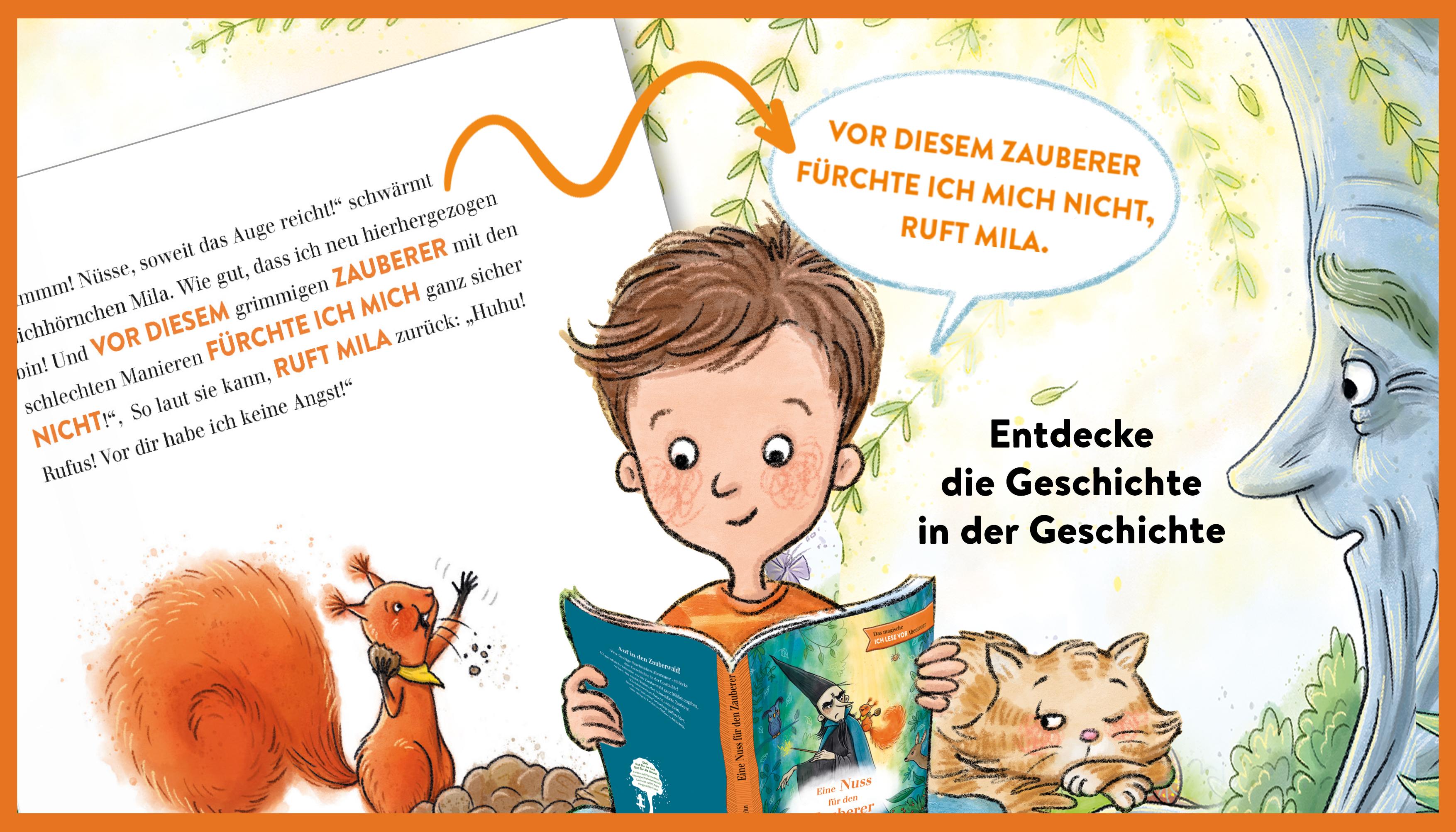 Beispielinhalt (Bild) Das magische ICH LESE VOR-Abenteuer: Eine Nuss für den Zauberer