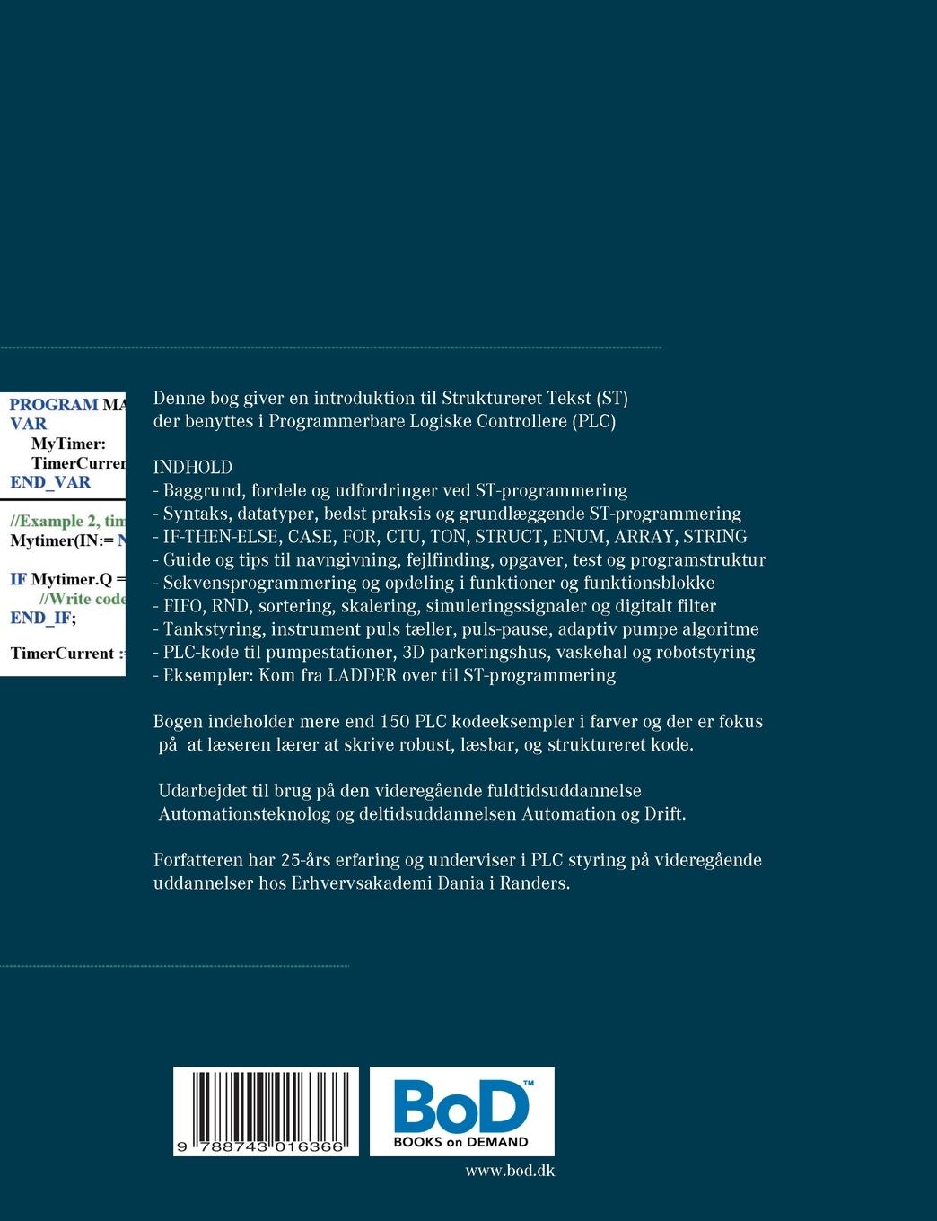 Rückseitencover PLC styring med Structured Text (ST), V3