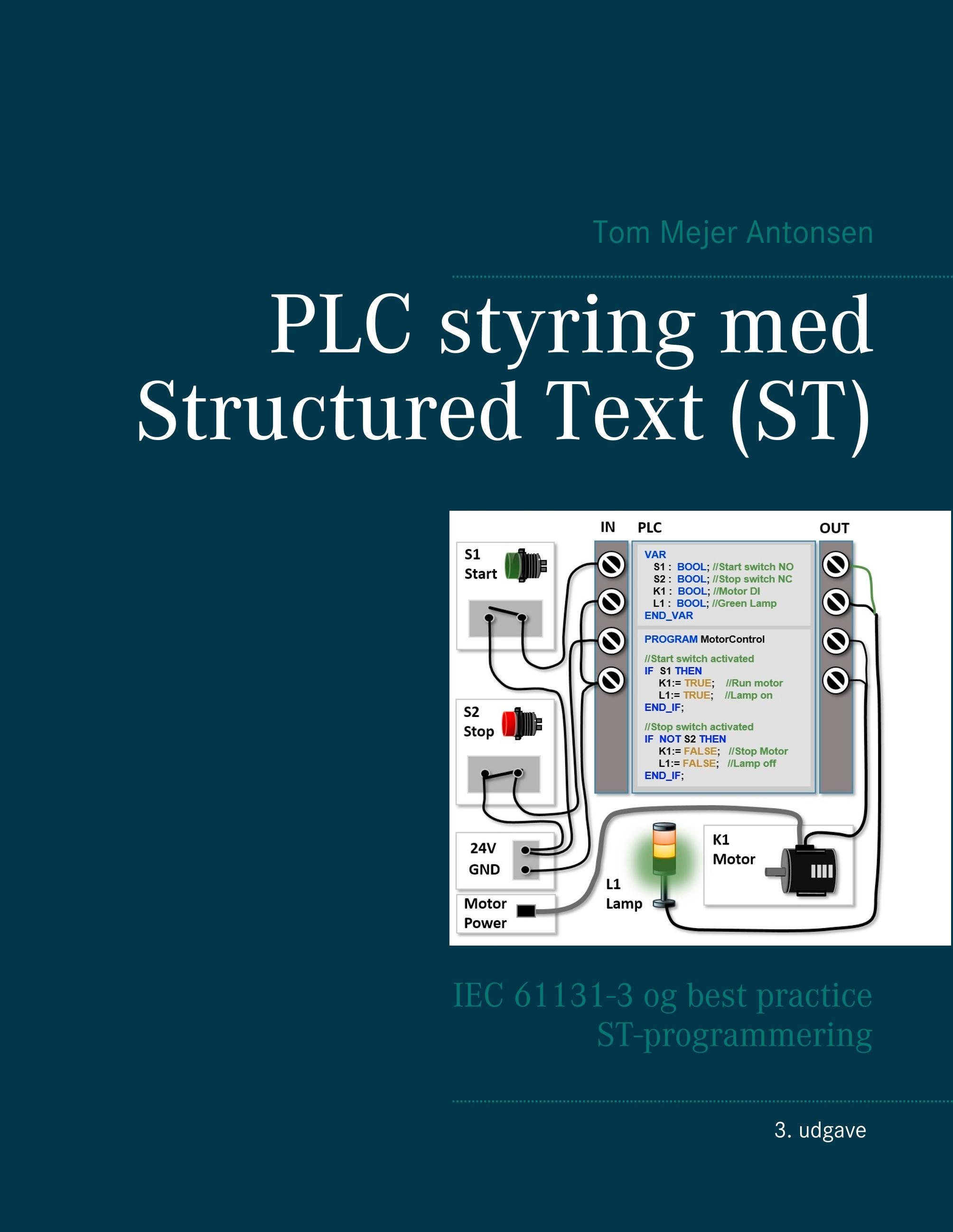 Vorderes Coverbild PLC styring med Structured Text (ST), V3 sprialryg