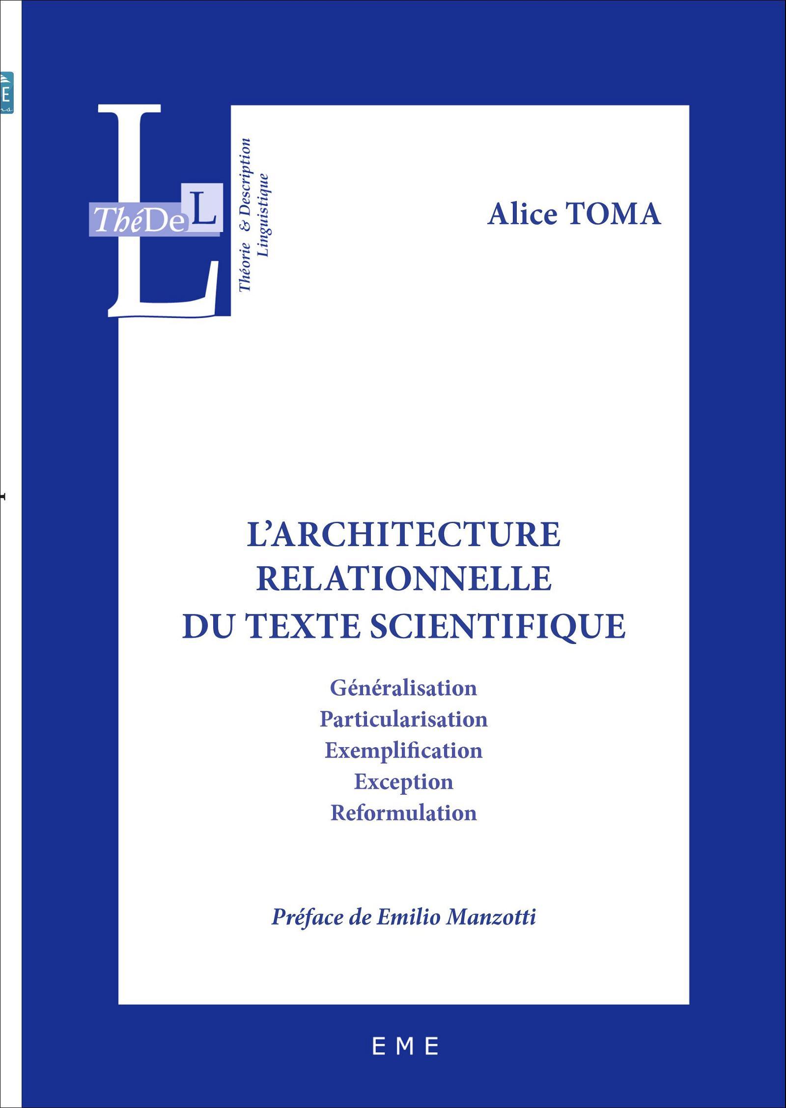 Vorderes Coverbild L'architecture relationnelle du texte scientifique