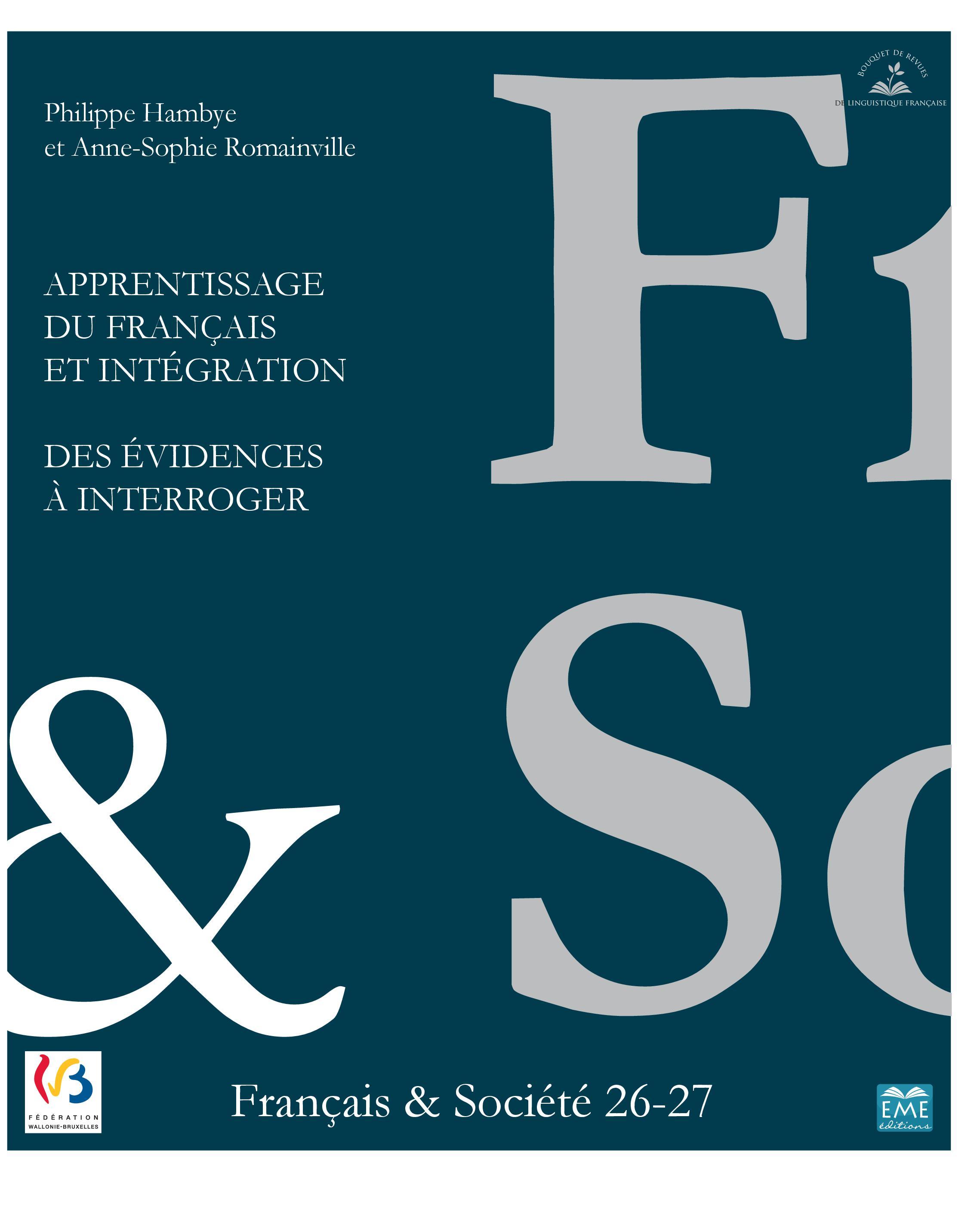 Vorderes Coverbild Apprentissage du français et Intégration. Des évidences à interroger