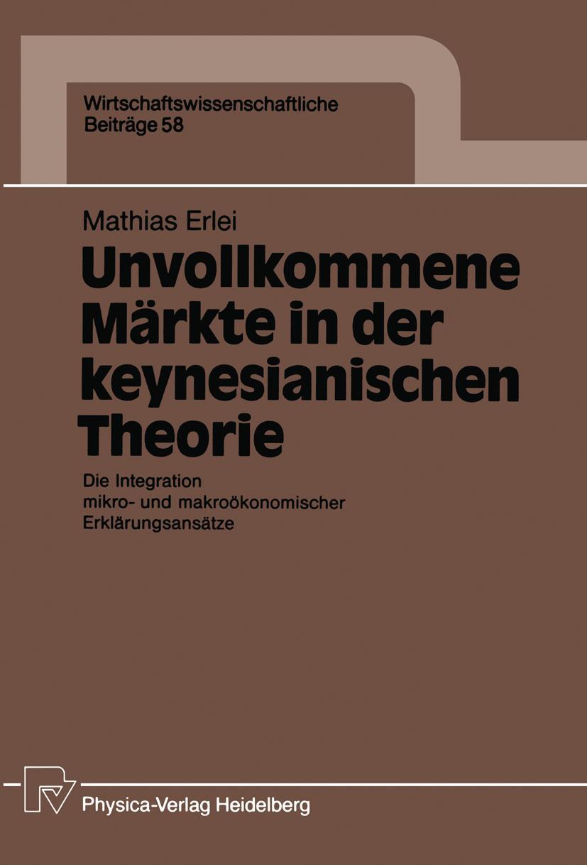 Vorderes Coverbild Unvollkommene Märkte in der keynesianischen Theorie