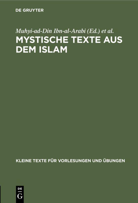 Vorderes Coverbild Mystische Texte aus dem Islam