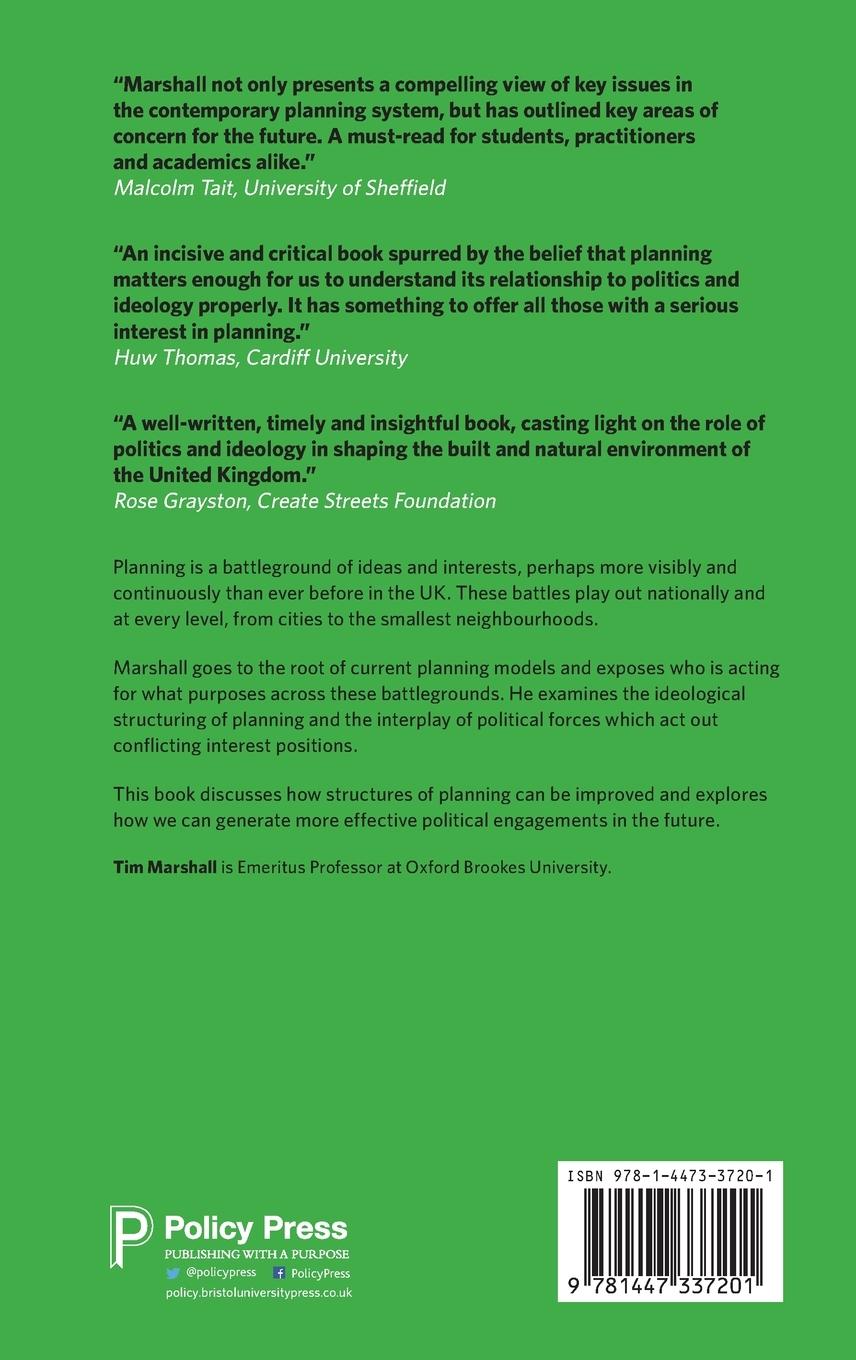 Rückseitencover Politics and Ideology of Planning