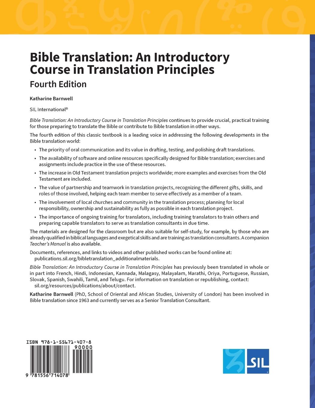 Rückseitencover Bible Translation