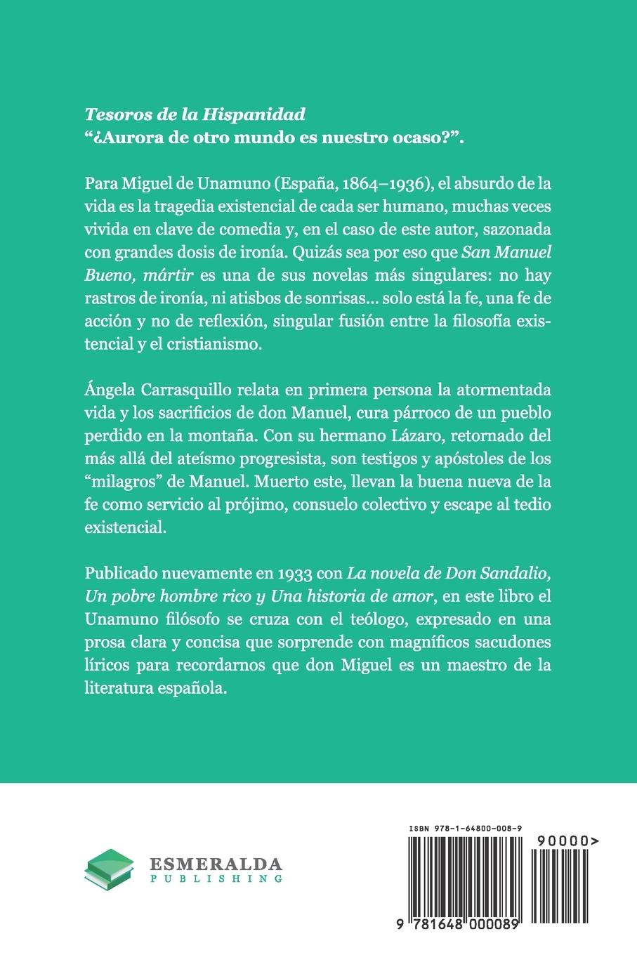 Rückseitencover San Manuel Bueno, mártir