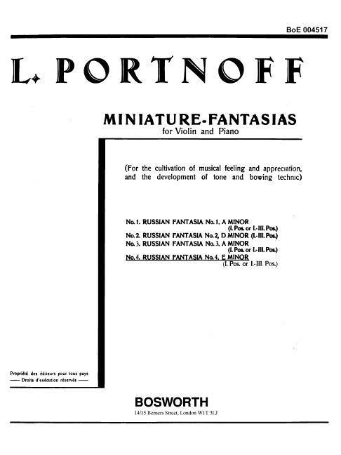 Vorderes Coverbild Russian Fantasia No. 4 in E Minor: For Violin and Piano