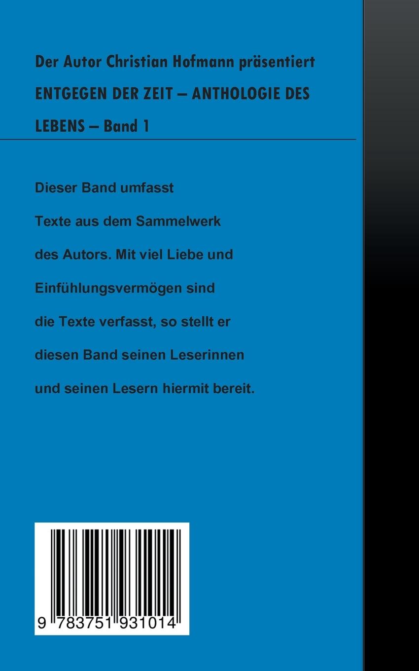 Rückseitencover Anthologie des Lebens Band 1