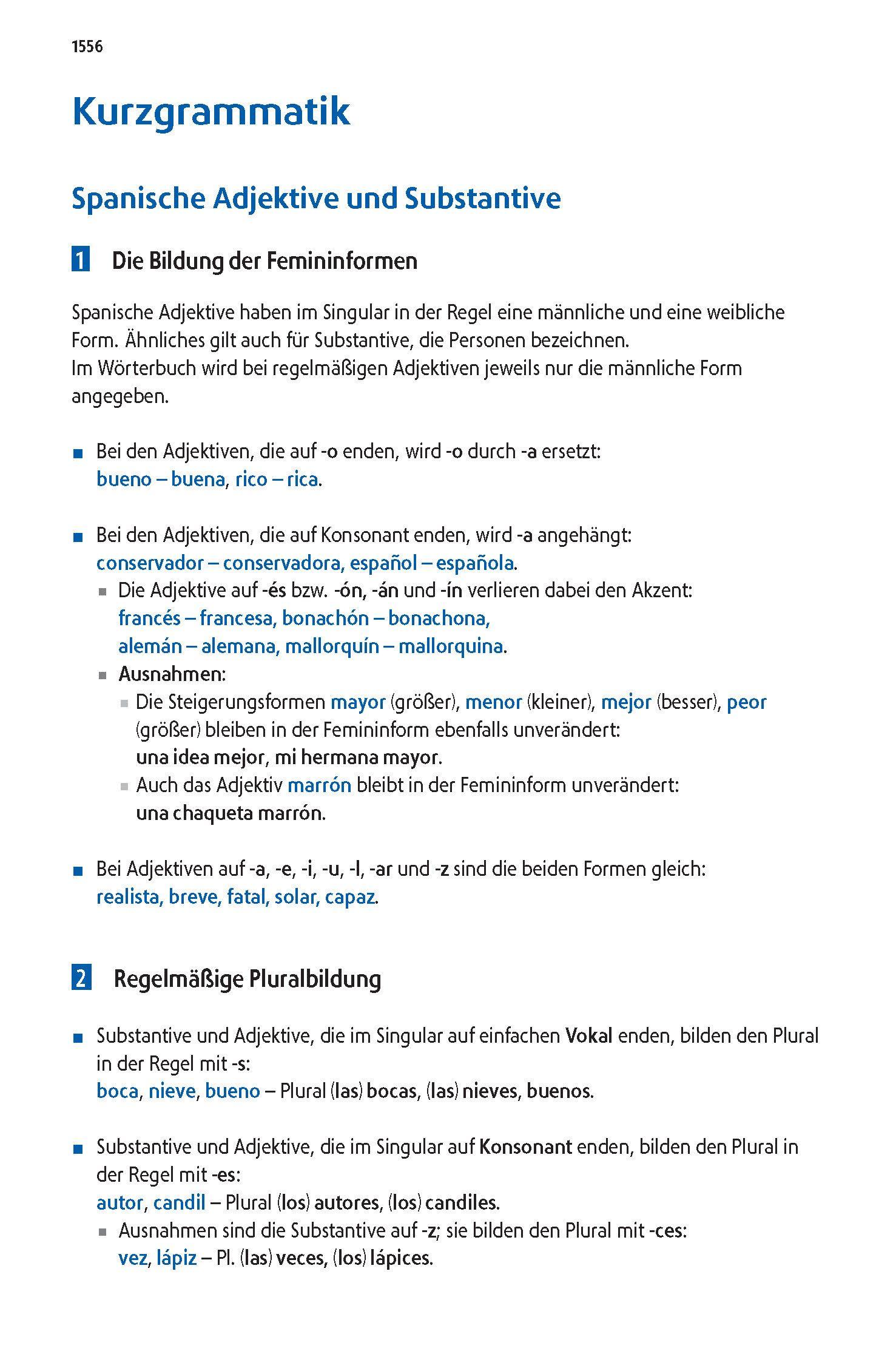 Beispielinhalt (Bild) Langenscheidt Großes Schulwörterbuch Plus Spanisch