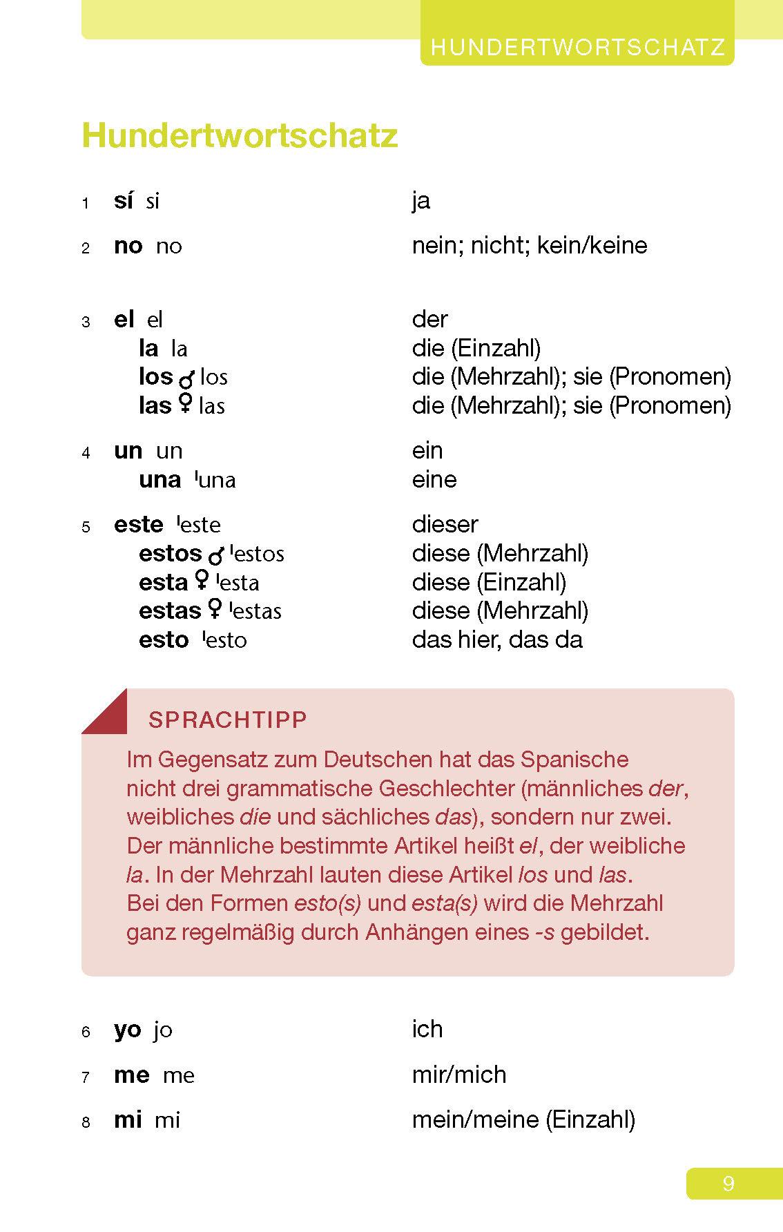 Beispielinhalt (Bild) Langenscheidt Schnell mitreden auf Spanisch