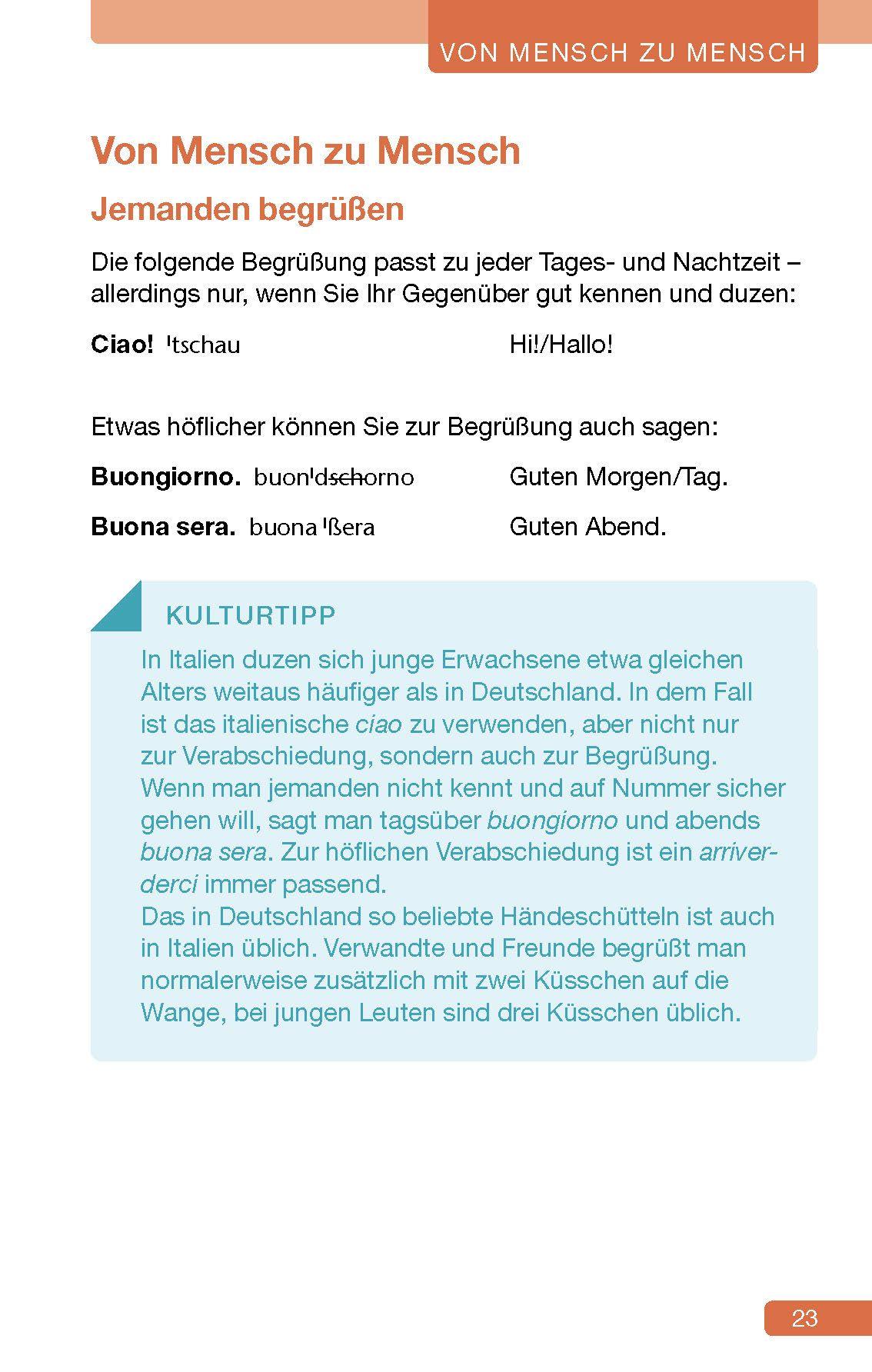 Beispielinhalt (Bild) Langenscheidt Schnell mitreden auf Italienisch